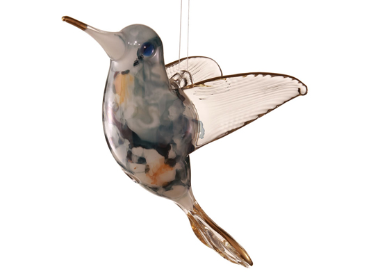 Blown glass Hummingbird Christmas ornament