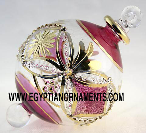 Egyptian blown glass ball ornament
