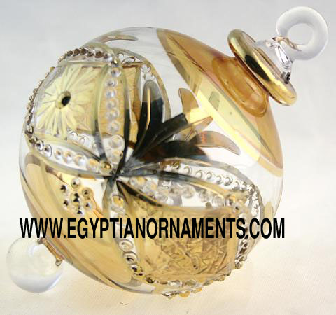 fine etching blown glass christmas ornament