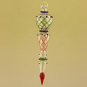 blown glass icicle christmas ornament