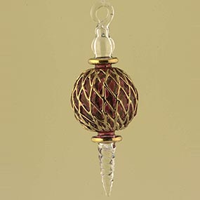 Gold Arabesque glass Christmas ornament