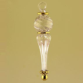Hand blown glass Icicle Christmas ornament