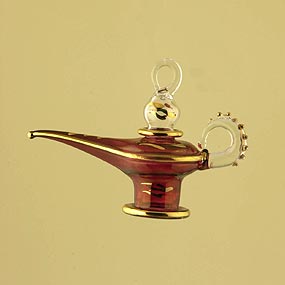 Aladdin Lamp Glass Christmas Ornament