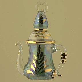 Blown glass Coffee Pot Christmas ornament