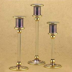 Glass Triple Candle Holders