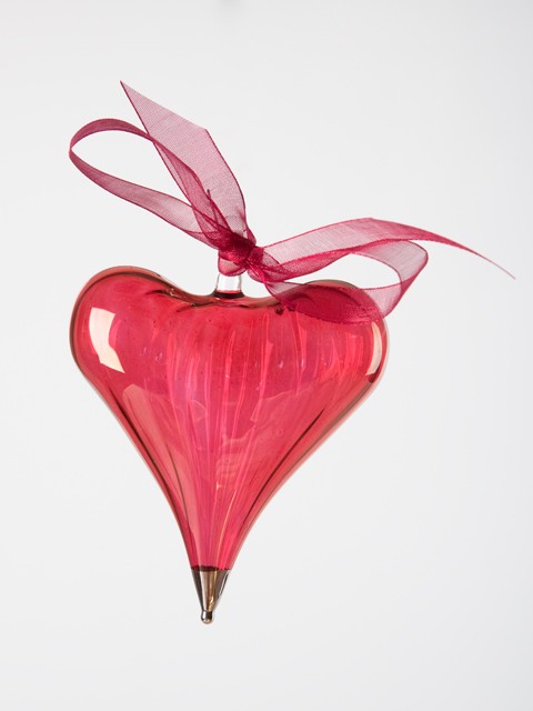 Blown glass heart ornament