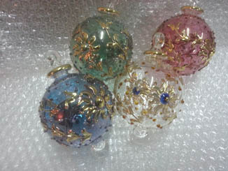 Hand blown glass lot of 4 pcs