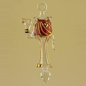 Blown glass Camel Christmas ornament