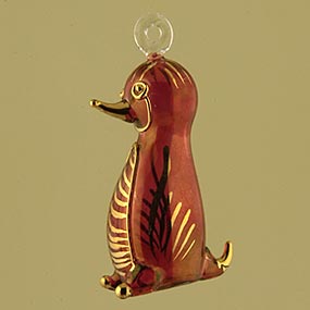 Blown glass Penguin Christmas Ornament