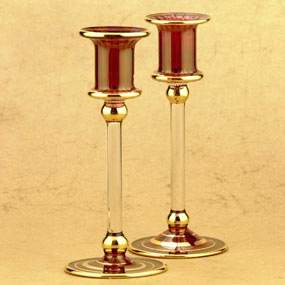 Glass Double Candle Holders