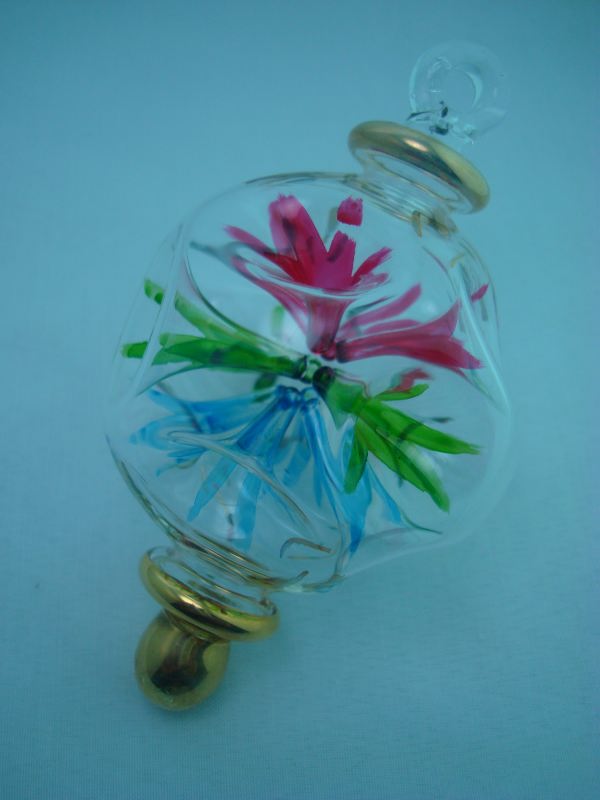 Firecrackers blown glass christmas ornament ball