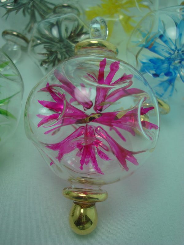 Firecracker blown glass ornament