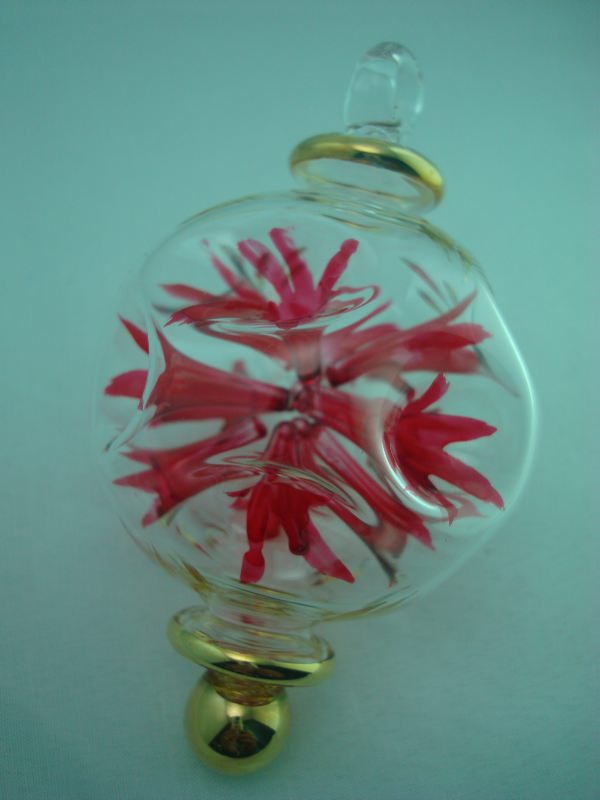 Firecrackers ball blown glass ornament