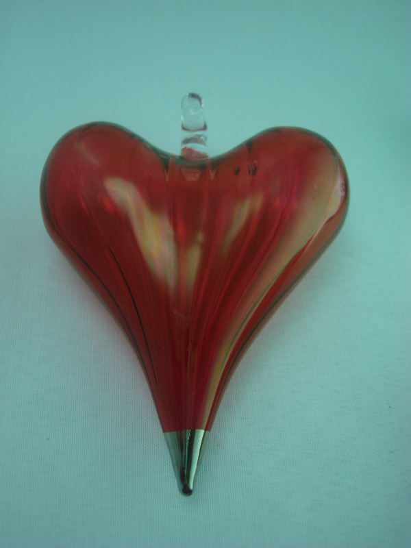 Blown glass Heart Christmas ornament