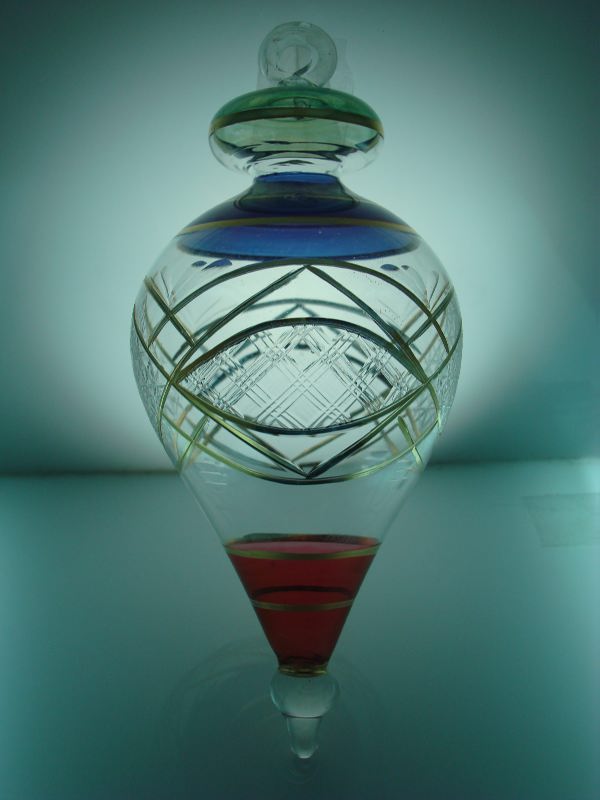 Blown glass cone christmas ornament