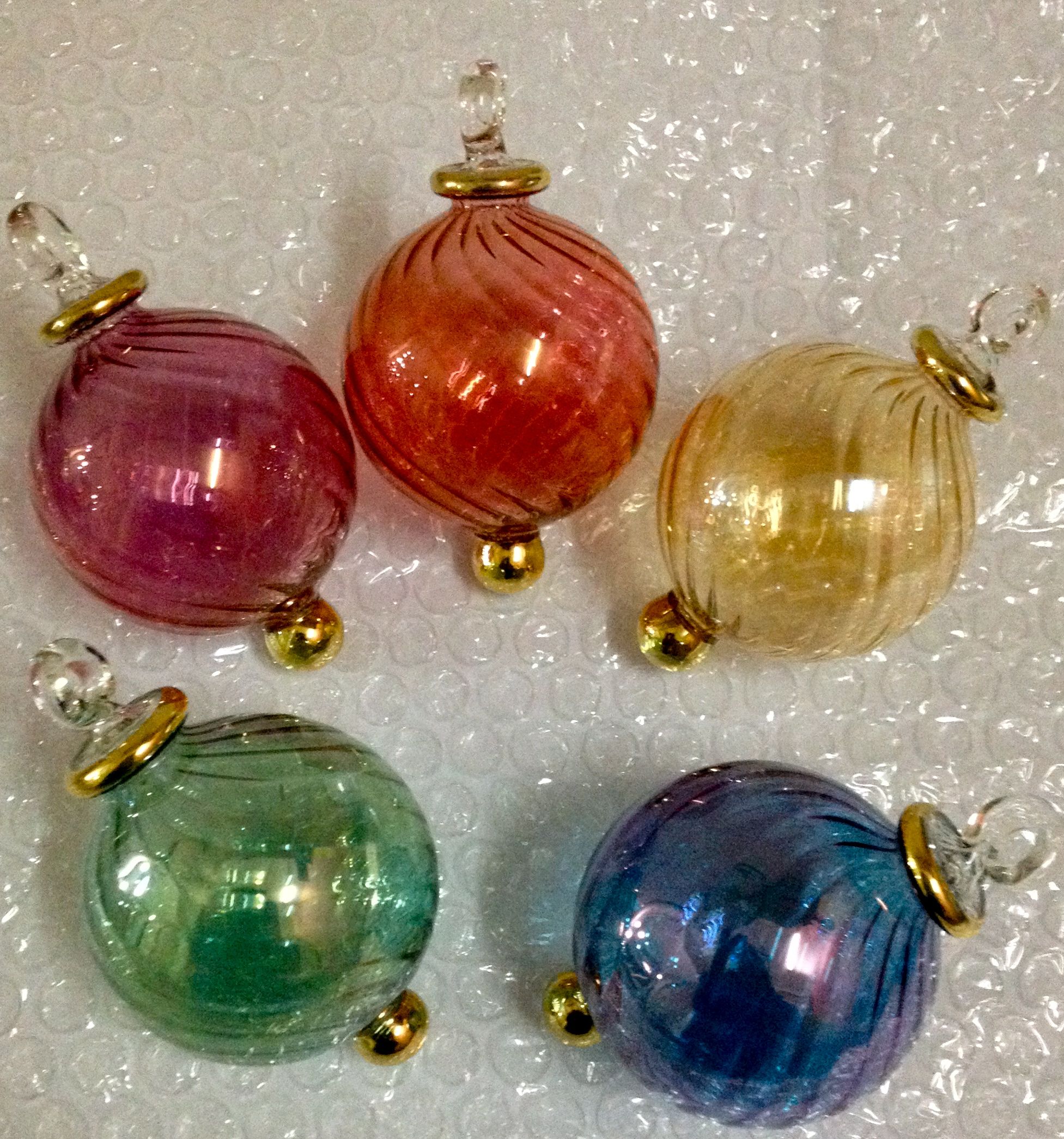 Hand blown glass xmas ornaments lot