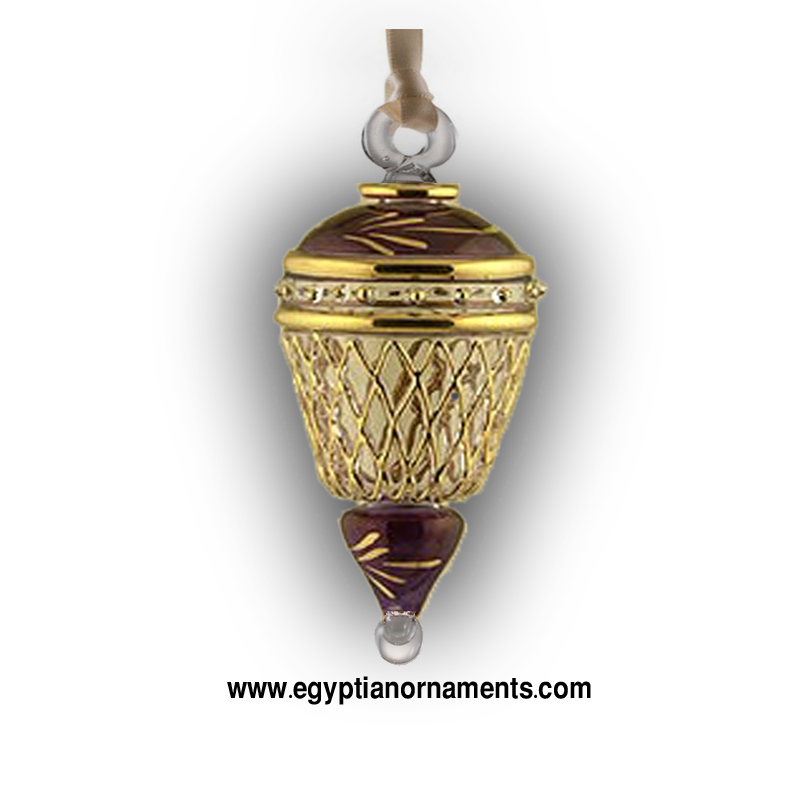 Egyptian Hand Blown Glass Christmas Ornament