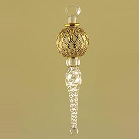 blown glass icicle christmas ornament