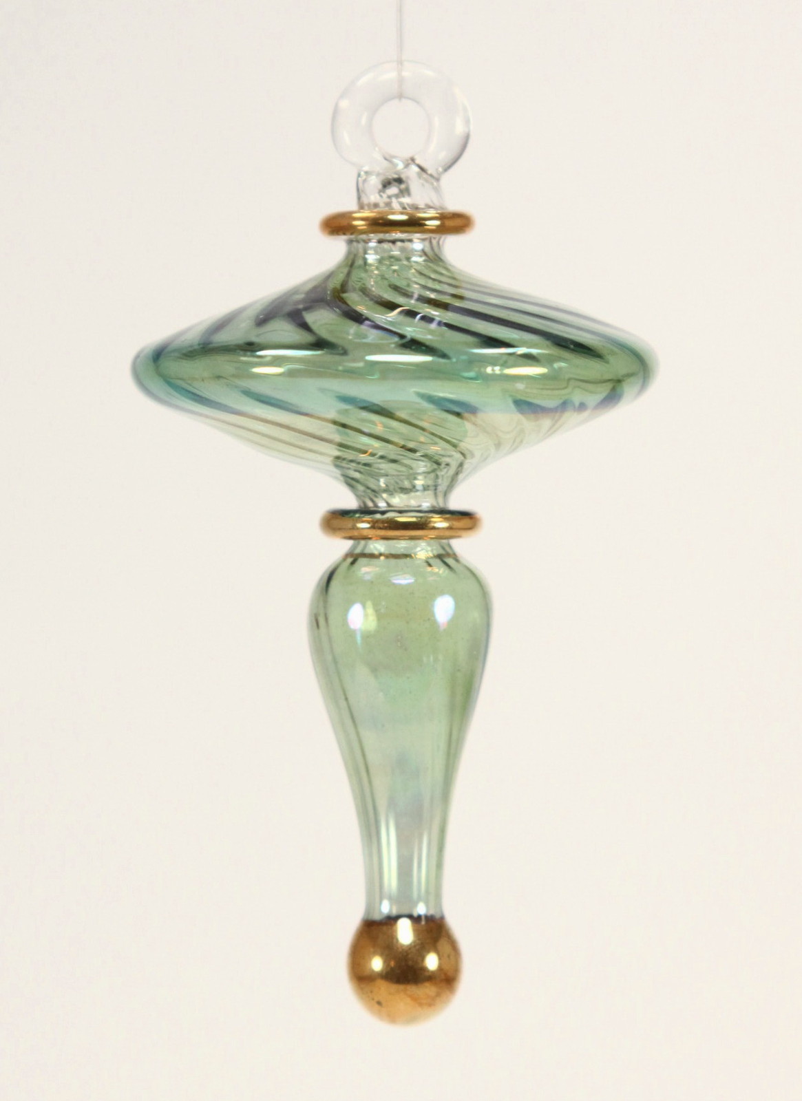 Hand blown glass swirl finial