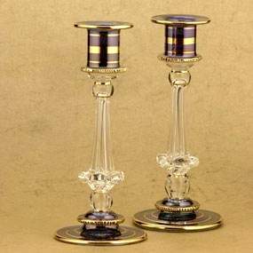 Glass Double Candle Holders